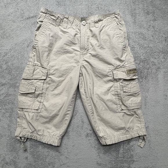Unionbay Cargo Shorts Mens Measured 32x14 Khaki Tan Multi Pocket Outdoor Utility - Picture 1 of 8